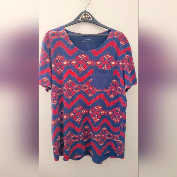 Mens Large BDG Allover Ikat Open Neck Pocket Standard-Fit Tee - Picture 2 of 8